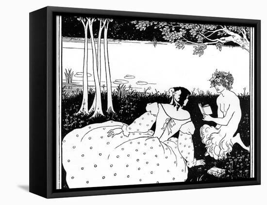 Pan Reading to a Woman by a Brook, 1898-Aubrey Beardsley-Framed Premier Image Canvas