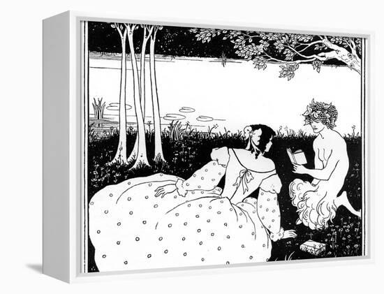 Pan Reading to a Woman by a Brook, 1898-Aubrey Beardsley-Framed Premier Image Canvas