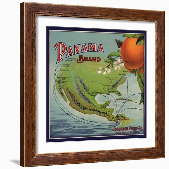 Panama Brand - Santa Barbara, California - Citrus Crate Label-Lantern Press-Framed Art Print