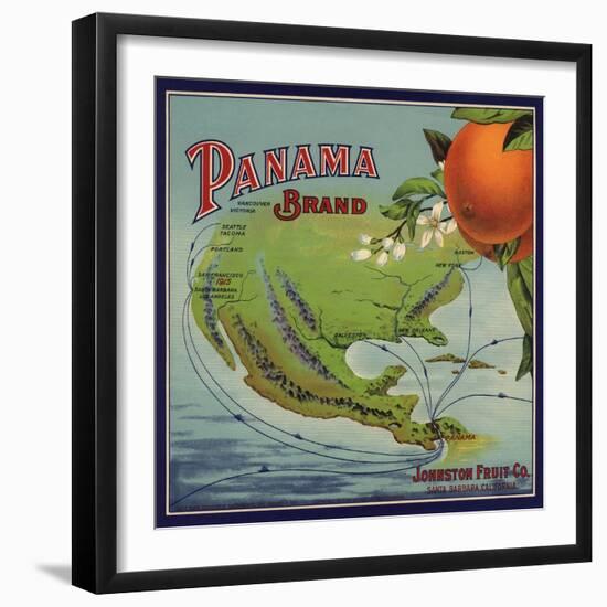 Panama Brand - Santa Barbara, California - Citrus Crate Label-Lantern Press-Framed Art Print