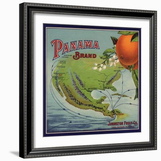 Panama Brand - Santa Barbara, California - Citrus Crate Label-Lantern Press-Framed Art Print