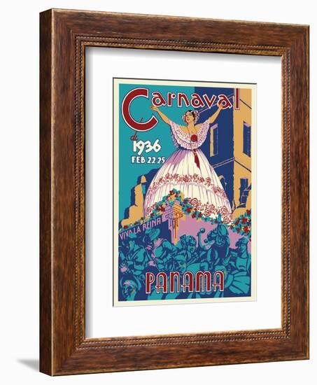 Panama Carnaval de (Carnival of) Feb 22-25, 1936 - Viva La Reina (Hail to the Queen)-null-Framed Art Print