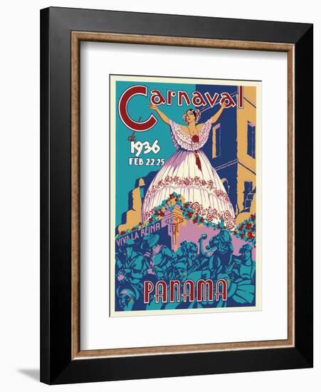 Panama Carnaval de (Carnival of) Feb 22-25, 1936 - Viva La Reina (Hail to the Queen)-null-Framed Art Print