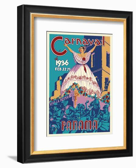 Panama Carnaval de (Carnival of) Feb 22-25, 1936 - Viva La Reina (Hail to the Queen)-null-Framed Art Print