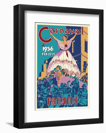 Panama Carnaval de (Carnival of) Feb 22-25, 1936 - Viva La Reina (Hail to the Queen)-null-Framed Art Print