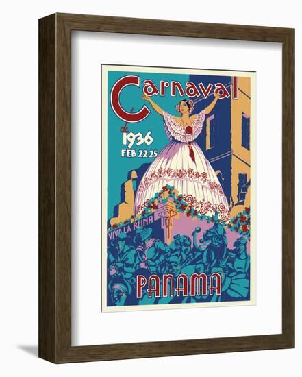 Panama Carnaval de (Carnival of) Feb 22-25, 1936 - Viva La Reina (Hail to the Queen)-null-Framed Art Print