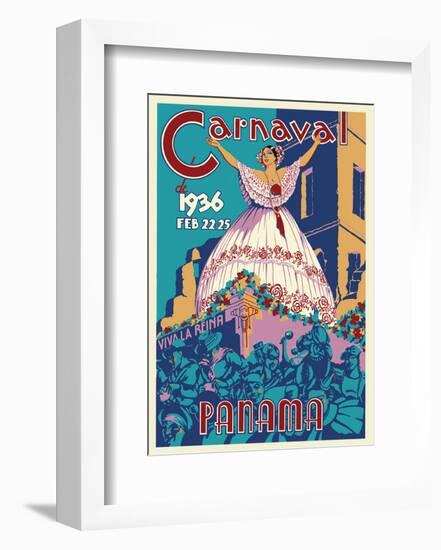 Panama Carnaval de (Carnival of) Feb 22-25, 1936 - Viva La Reina (Hail to the Queen)-null-Framed Art Print