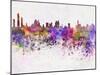 Panama City Skyline in Watercolor Background-paulrommer-Mounted Art Print