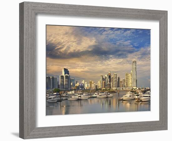 Panama City Skyline.-Jon Hicks-Framed Photographic Print