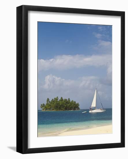 Panama, Comarca de Kuna Yala, San Blas Islands, Beach and Sailing Boat-Jane Sweeney-Framed Photographic Print