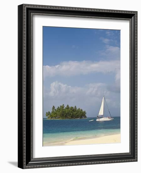 Panama, Comarca de Kuna Yala, San Blas Islands, Beach and Sailing Boat-Jane Sweeney-Framed Photographic Print