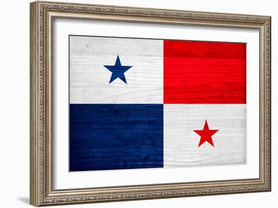 Panama Flag Design with Wood Patterning - Flags of the World Series-Philippe Hugonnard-Framed Art Print