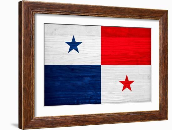 Panama Flag Design with Wood Patterning - Flags of the World Series-Philippe Hugonnard-Framed Art Print