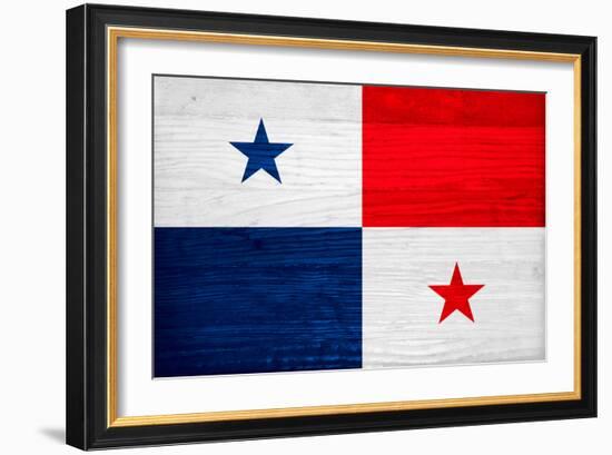 Panama Flag Design with Wood Patterning - Flags of the World Series-Philippe Hugonnard-Framed Art Print