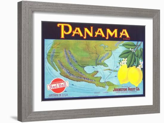 Panama Lemon Label-null-Framed Art Print