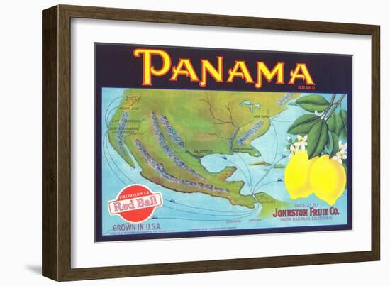 Panama Lemon Label-null-Framed Art Print