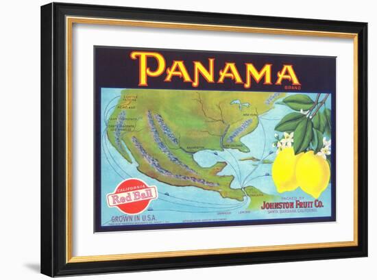 Panama Lemon Label-null-Framed Art Print