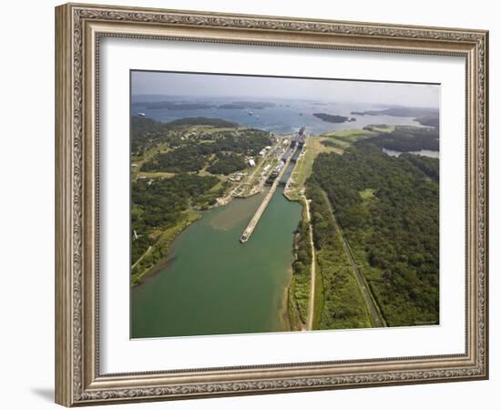 Panama, Panama Canal, Container Ships in Gatun Locks-Jane Sweeney-Framed Photographic Print