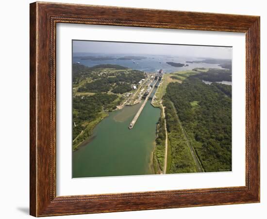 Panama, Panama Canal, Container Ships in Gatun Locks-Jane Sweeney-Framed Photographic Print