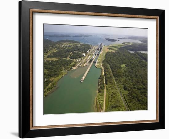 Panama, Panama Canal, Container Ships in Gatun Locks-Jane Sweeney-Framed Photographic Print