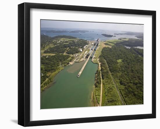 Panama, Panama Canal, Container Ships in Gatun Locks-Jane Sweeney-Framed Photographic Print
