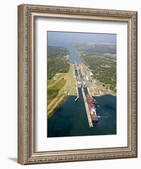 Panama, Panama Canal, Container Ships in Gatun Locks-Jane Sweeney-Framed Photographic Print