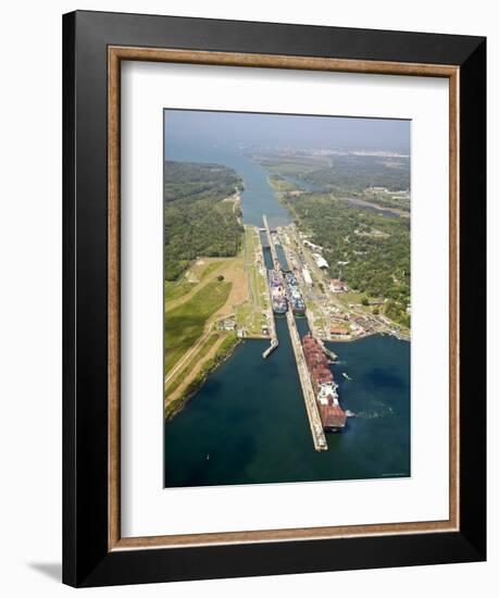 Panama, Panama Canal, Container Ships in Gatun Locks-Jane Sweeney-Framed Photographic Print