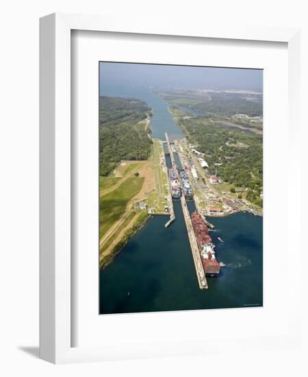 Panama, Panama Canal, Container Ships in Gatun Locks-Jane Sweeney-Framed Photographic Print