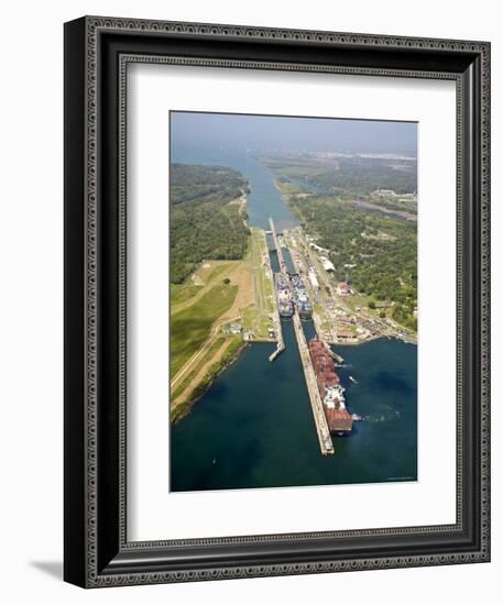 Panama, Panama Canal, Container Ships in Gatun Locks-Jane Sweeney-Framed Photographic Print