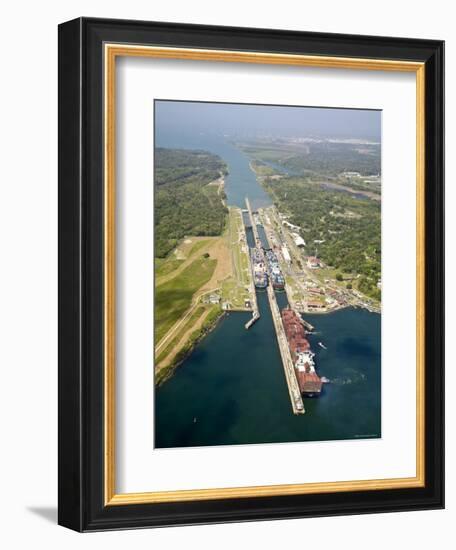 Panama, Panama Canal, Container Ships in Gatun Locks-Jane Sweeney-Framed Photographic Print