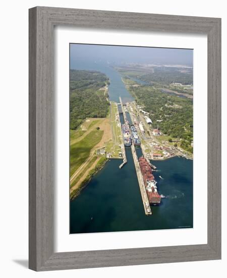 Panama, Panama Canal, Container Ships in Gatun Locks-Jane Sweeney-Framed Photographic Print