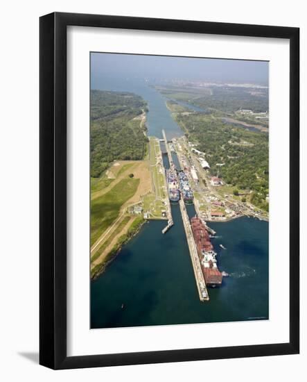 Panama, Panama Canal, Container Ships in Gatun Locks-Jane Sweeney-Framed Photographic Print