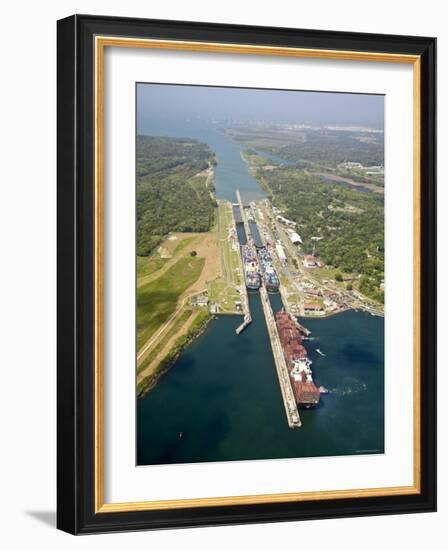 Panama, Panama Canal, Container Ships in Gatun Locks-Jane Sweeney-Framed Photographic Print