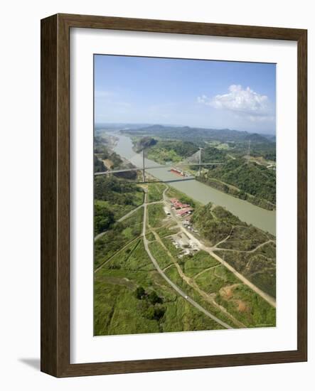 Panama, Panama City, the Panama Canal, Tanker Sailing under Centenario Bridge-Jane Sweeney-Framed Photographic Print