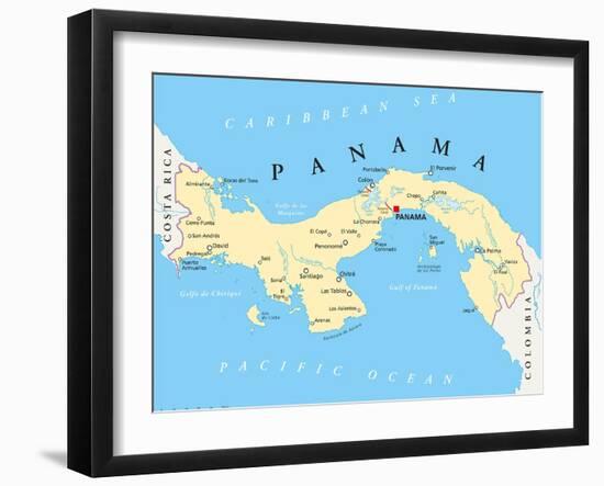 Panama Political Map-Peter Hermes Furian-Framed Art Print