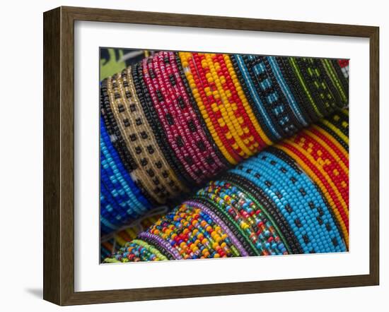 Panama, San Blas Islands, beaded bracelets for sale.-Merrill Images-Framed Photographic Print