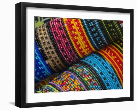 Panama, San Blas Islands, beaded bracelets for sale.-Merrill Images-Framed Photographic Print