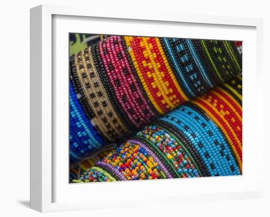 Panama, San Blas Islands, beaded bracelets for sale.-Merrill Images-Framed Photographic Print