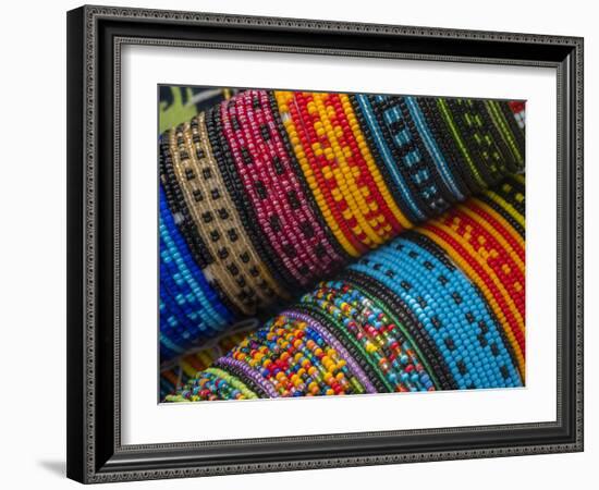 Panama, San Blas Islands, beaded bracelets for sale.-Merrill Images-Framed Photographic Print