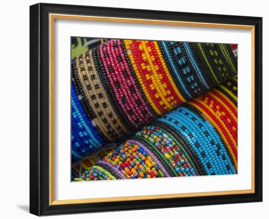 Panama, San Blas Islands, beaded bracelets for sale.-Merrill Images-Framed Photographic Print