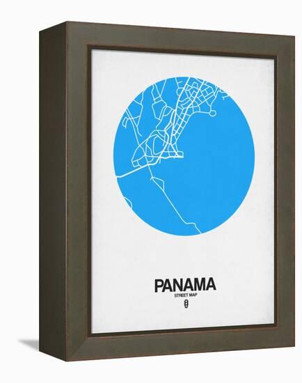 Panama Street Map Blue-NaxArt-Framed Stretched Canvas