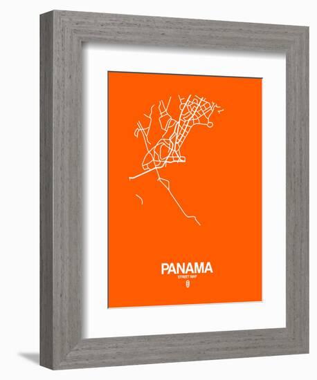 Panama Street Map Orange-NaxArt-Framed Premium Giclee Print