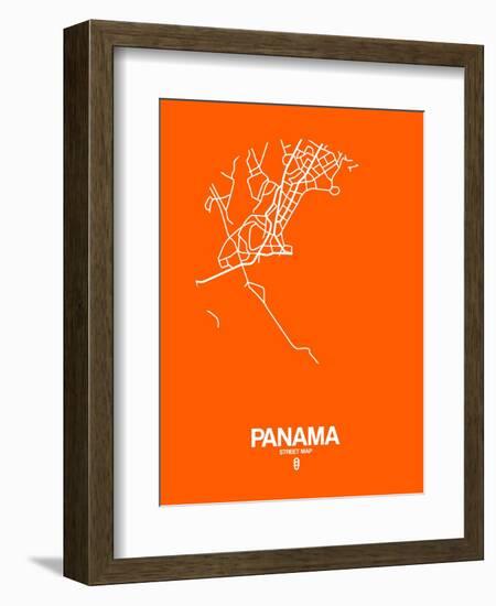 Panama Street Map Orange-NaxArt-Framed Art Print