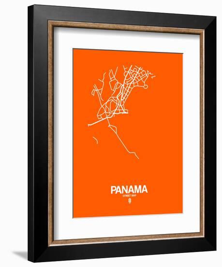 Panama Street Map Orange-NaxArt-Framed Art Print