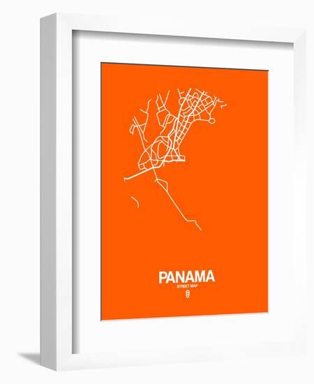 Panama Street Map Orange-NaxArt-Framed Art Print