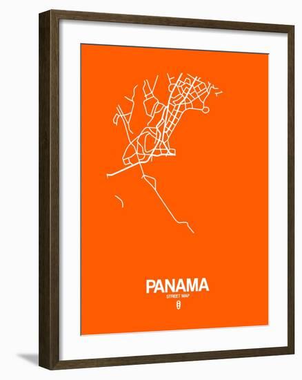 Panama Street Map Orange-NaxArt-Framed Art Print