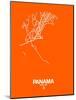 Panama Street Map Orange-NaxArt-Mounted Art Print