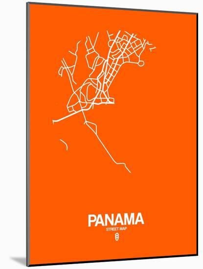 Panama Street Map Orange-NaxArt-Mounted Art Print