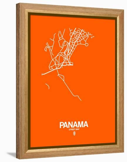 Panama Street Map Orange-NaxArt-Framed Stretched Canvas