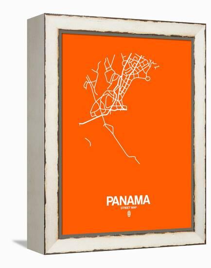 Panama Street Map Orange-NaxArt-Framed Stretched Canvas